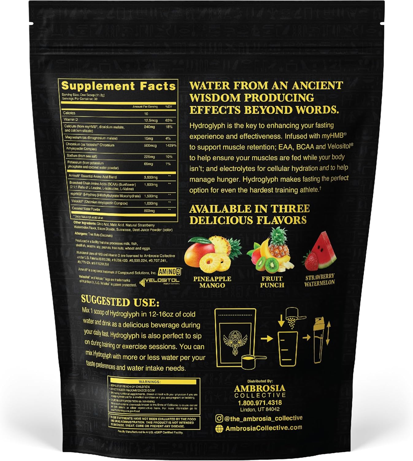 Hydration Powder with BCAA, EAA, and Electrolytes - Lean Muscle Protection Drink Mix with Coconut Water (Strawberry Watermelon)