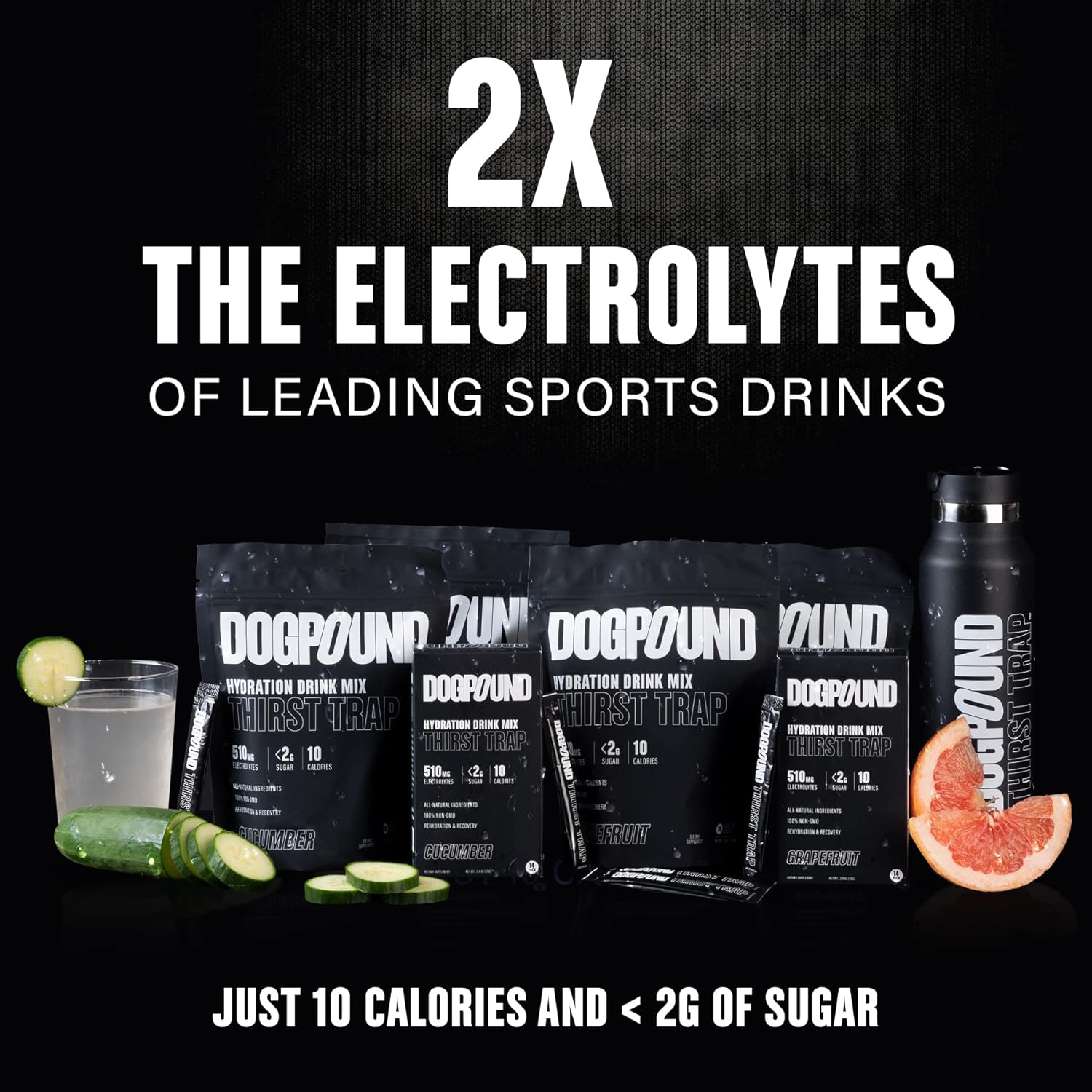 Hydration Supplement for Workout & Recovery | Electrolyte Drink Mix | Grapefruit Flavor | 10 Calories | 14 Convenient Sticks
