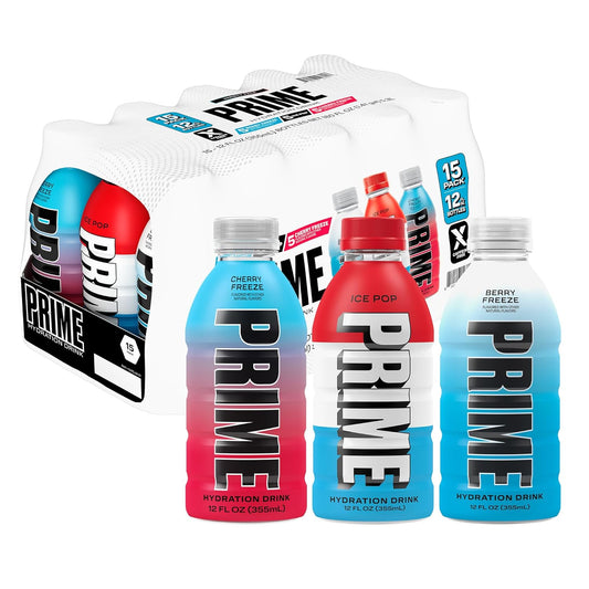 Hydration Variety Pack: Sports Drinks with Electrolytes, 250mg BCAAs, B Vitamins, Antioxidants, Low Sugar - 12oz, 15 Pack