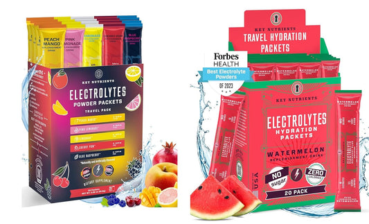 Hydration & Wellness Bundle: Electrolytes Powder Packets Variety Pack with Watermelon Flavor - Sugar-Free, 40 Pack