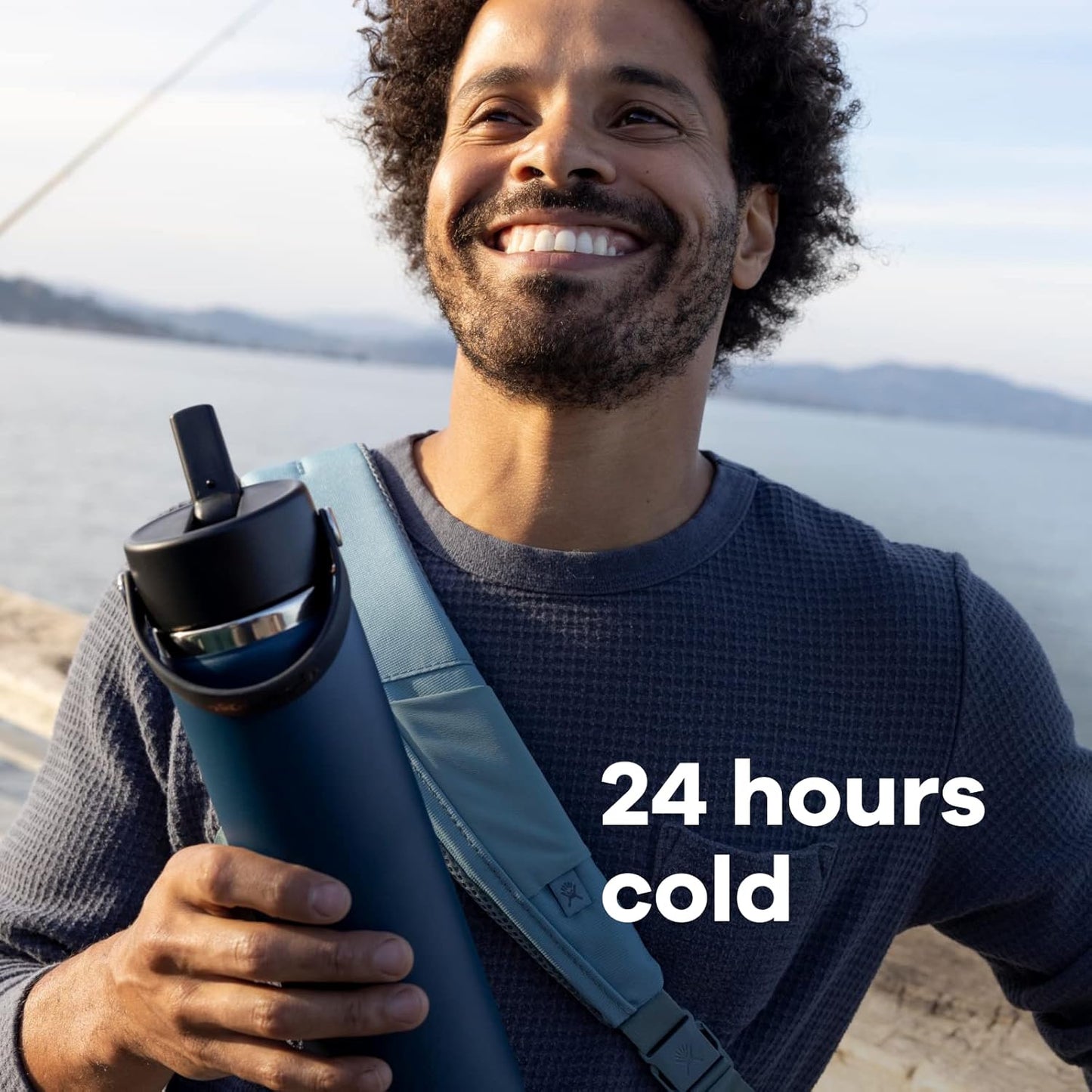 HYDRO FLASK Wide Mouth Stainless Steel Water Bottle with Leakproof Straw Lid - Ideal for Cold Drinks on the Go