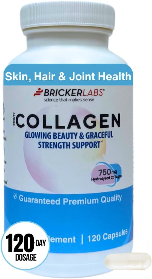Hydrolized Collagen Supplement for Men & Women - Type I & III Collagen Capsules 750mg - 120 Day Supply