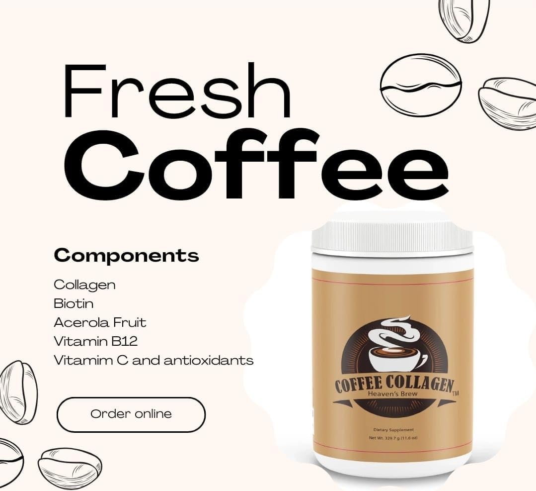 Hydrolyzed Bovine Peptide Coffee Collagen with Vitamin C & B12 - Hair, Skin, Nail & Joint Support - Dairy & Sugar-Free - 30 Servings