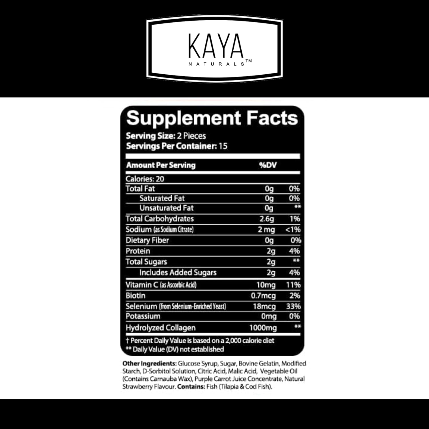 Hydrolyzed Collagen Gummies with Vitamin C & Biotin - 1000mg Supplement for Men & Women - 30 Count - Strawberry Flavor