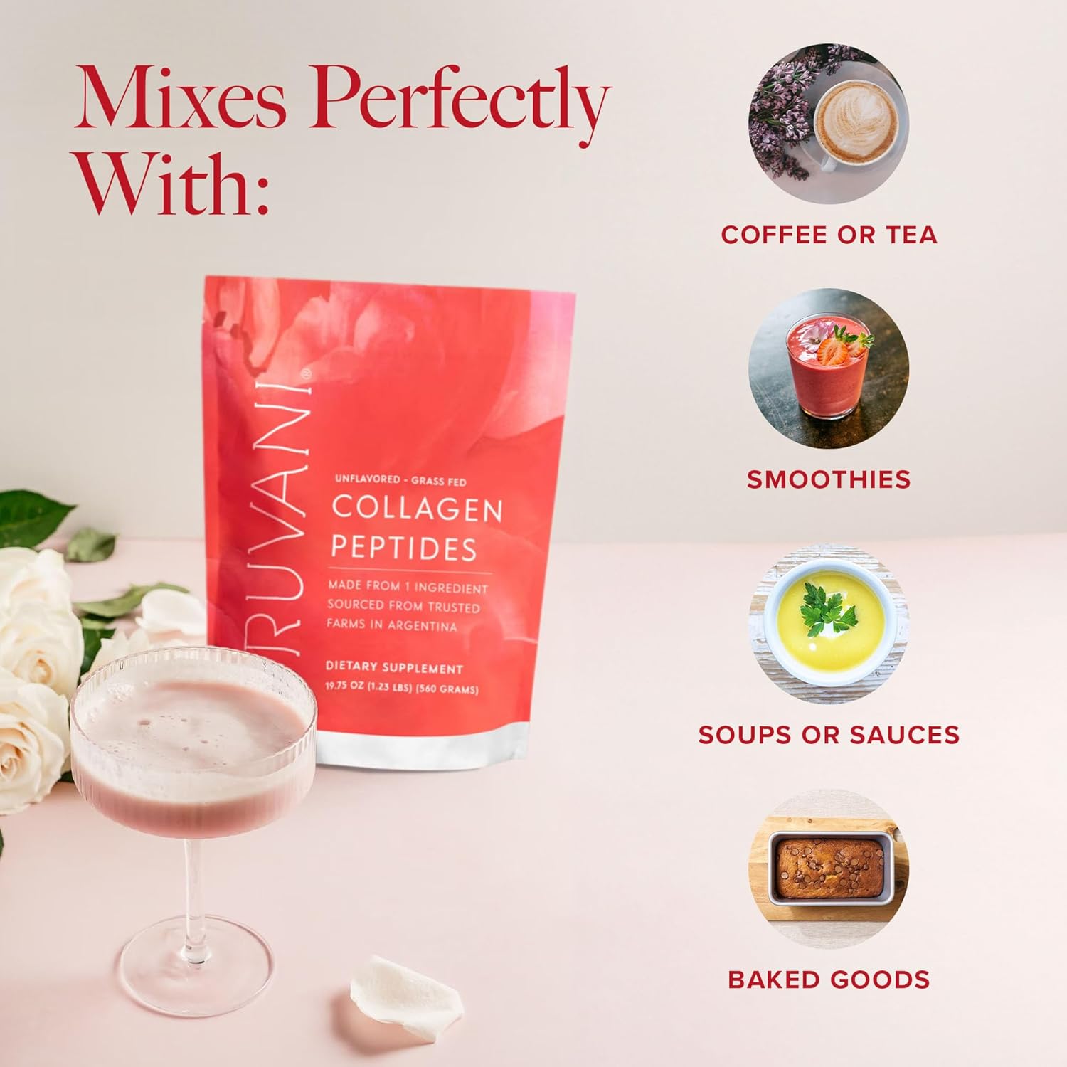 Hydrolyzed Collagen Peptides Powder - Unflavored Grass-Fed Protein for Hair, Skin, Nails, Joints - Keto, Dairy & Gluten Free - 7 Servings