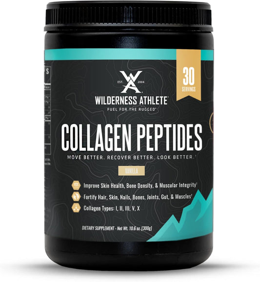 Hydrolyzed Collagen Peptides Powder for Bone Health & Joint Support - Wilderness Athlete Anti Aging Supplement for Women & Men
