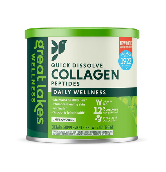 Hydrolyzed Collagen Peptides Powder Supplement for Skin Hair Nail Joints - Unflavored - Quick Dissolve - Great Lakes Wellness - 7oz - Non-GMO, Keto, Paleo, Gluten-Free - BoostGo Australia
