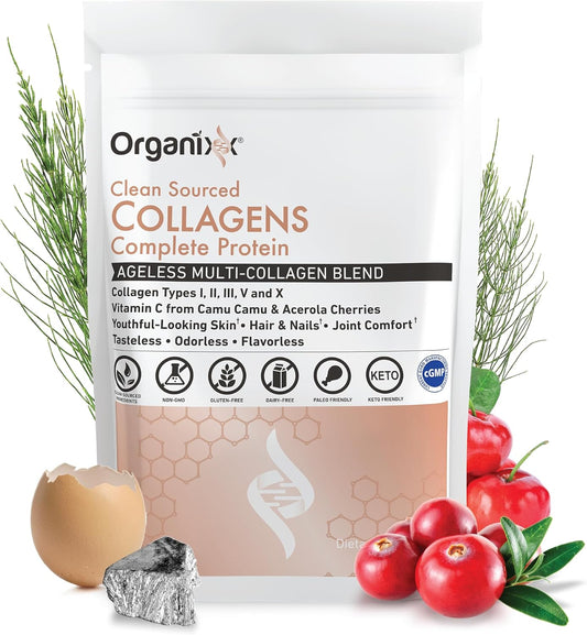 Hydrolyzed Collagen Peptides Powder with Vitamin C - Hair, Skin, Nail & Joint Health Support - Unflavored - 30 Servings
