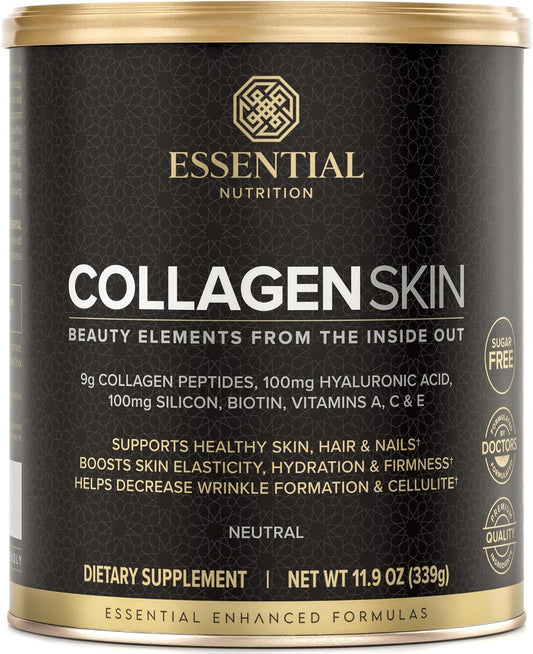 Hydrolyzed Collagen Peptides Protein Powder with Hyaluronic Acid for Women - Skin, Hair, & Nails Support - Neutral Flavor - 11.9oz