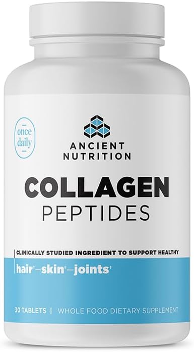 Hydrolyzed Collagen Peptides Tablets for Skin, Hair, Joints, Gut - Gluten Free, Paleo, Keto - 30 Count