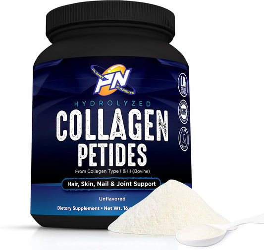 Hydrolyzed Collagen Peptides Type I & III - Support for Hair, Skin, Nails, Joints - Planet Nutrients