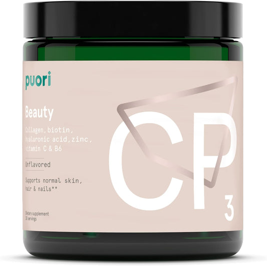 Hydrolyzed Collagen Powder Supplement with Biotin, Hyaluronic Acid, CP3 Beauty Complex for Skin, Hair, Nails - Zinc, Vitamin B, C - Unflavored