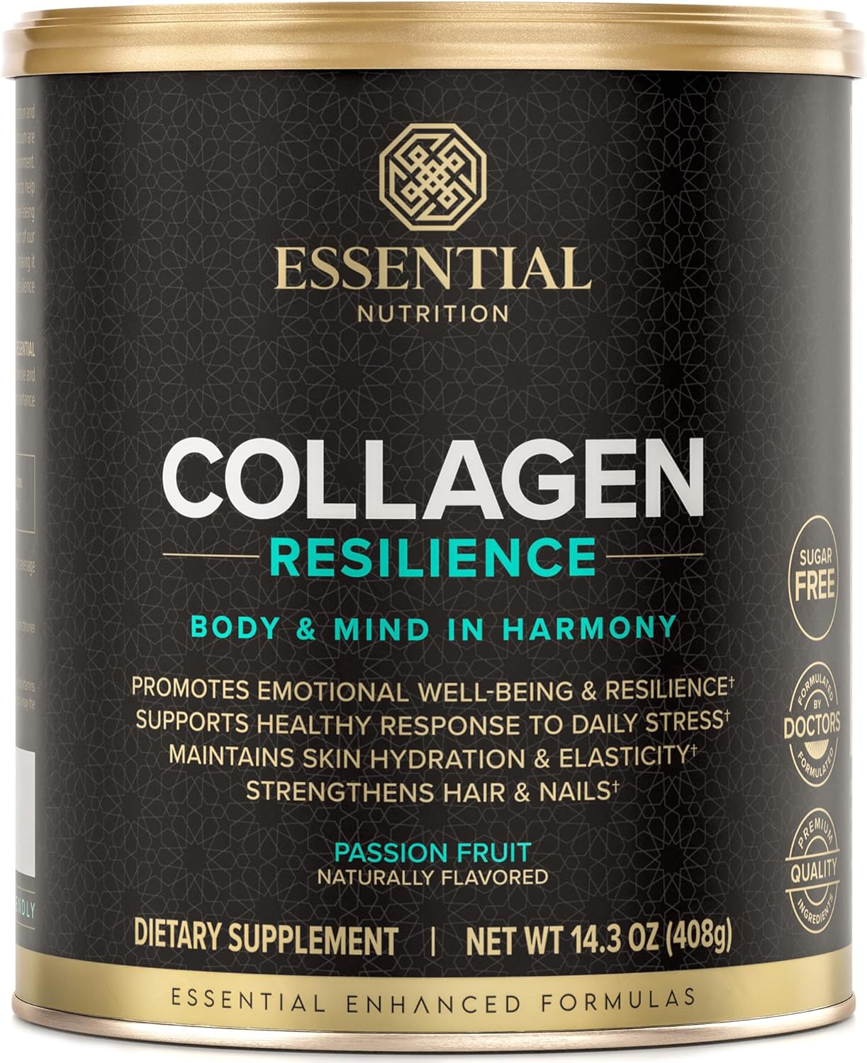 Hydrolyzed Collagen Powder with Hyaluronic Acid & Silicon - Passion Fruit Flavor - Sugar-Free & Keto Friendly - 14.3oz - 30 Servings