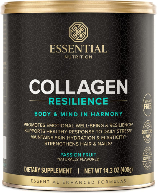 Hydrolyzed Collagen Powder with Hyaluronic Acid & Silicon - Passion Fruit Flavor - Sugar-Free & Keto Friendly - 14.3oz - 30 Servings