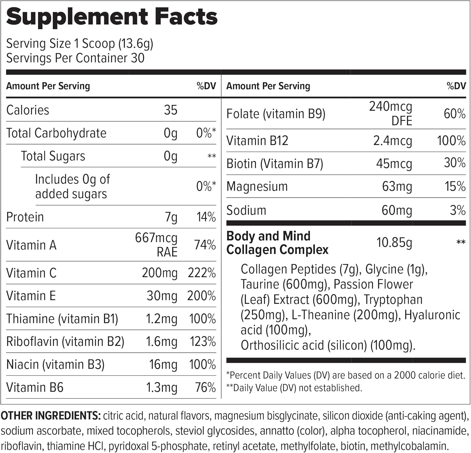 Hydrolyzed Collagen Powder with Hyaluronic Acid & Silicon - Passion Fruit Flavor - Sugar-Free & Keto Friendly - 14.3oz - 30 Servings