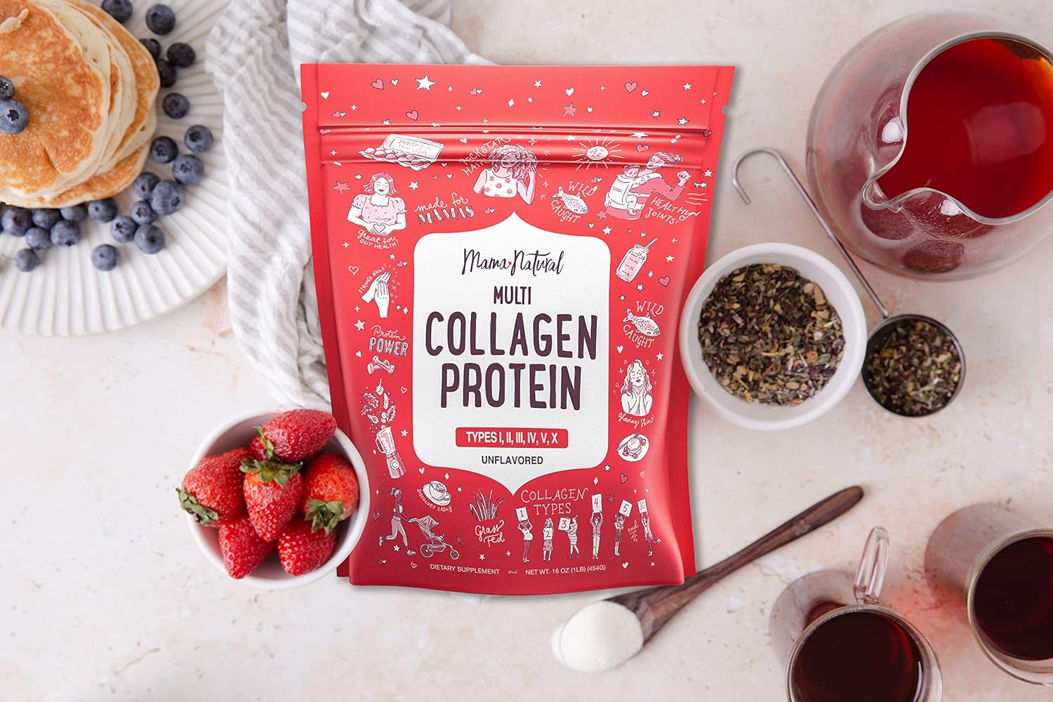 Hydrolyzed Collagen & Probiotic Drops Gift Pack for Moms and Babies - Multi Collagen Protein Powder for Women, Colic Relief for Infants