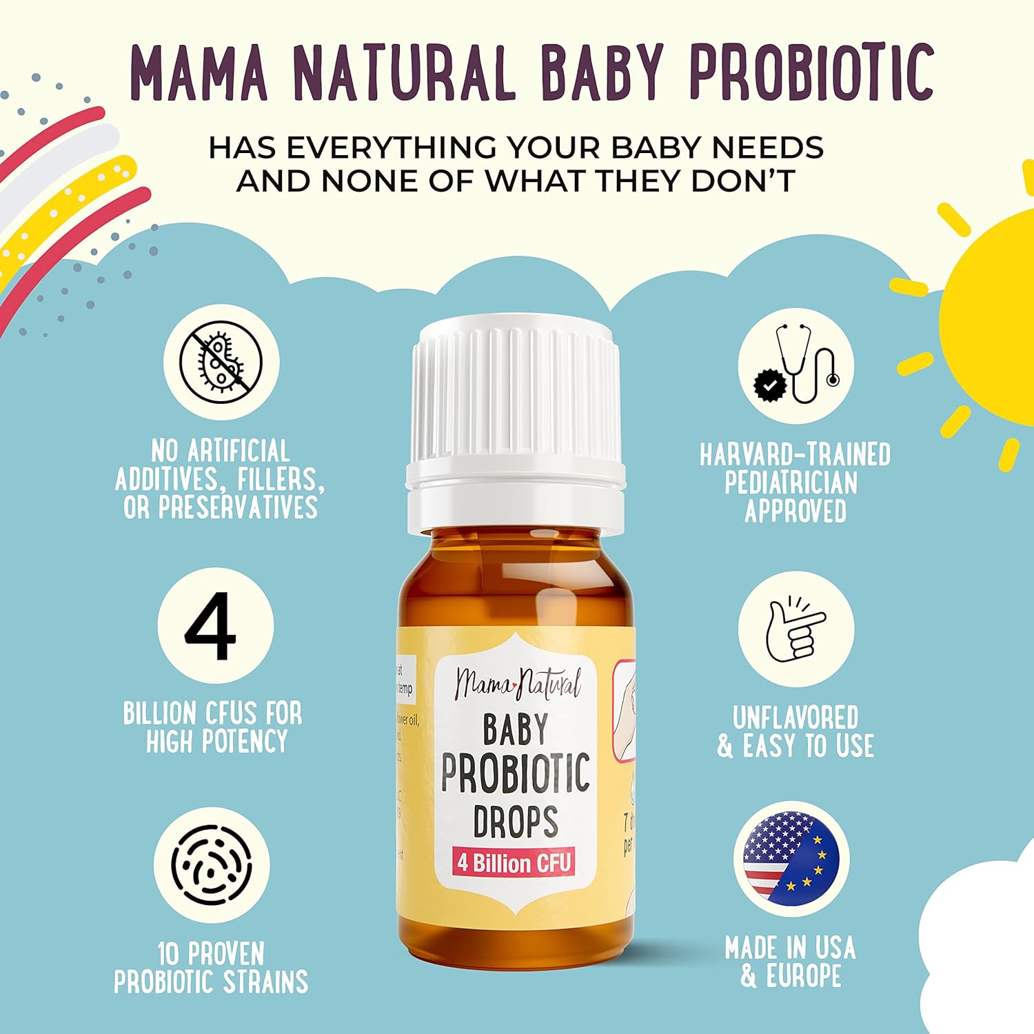 Hydrolyzed Collagen & Probiotic Drops Gift Pack for Moms and Babies - Multi Collagen Protein Powder for Women, Colic Relief for Infants