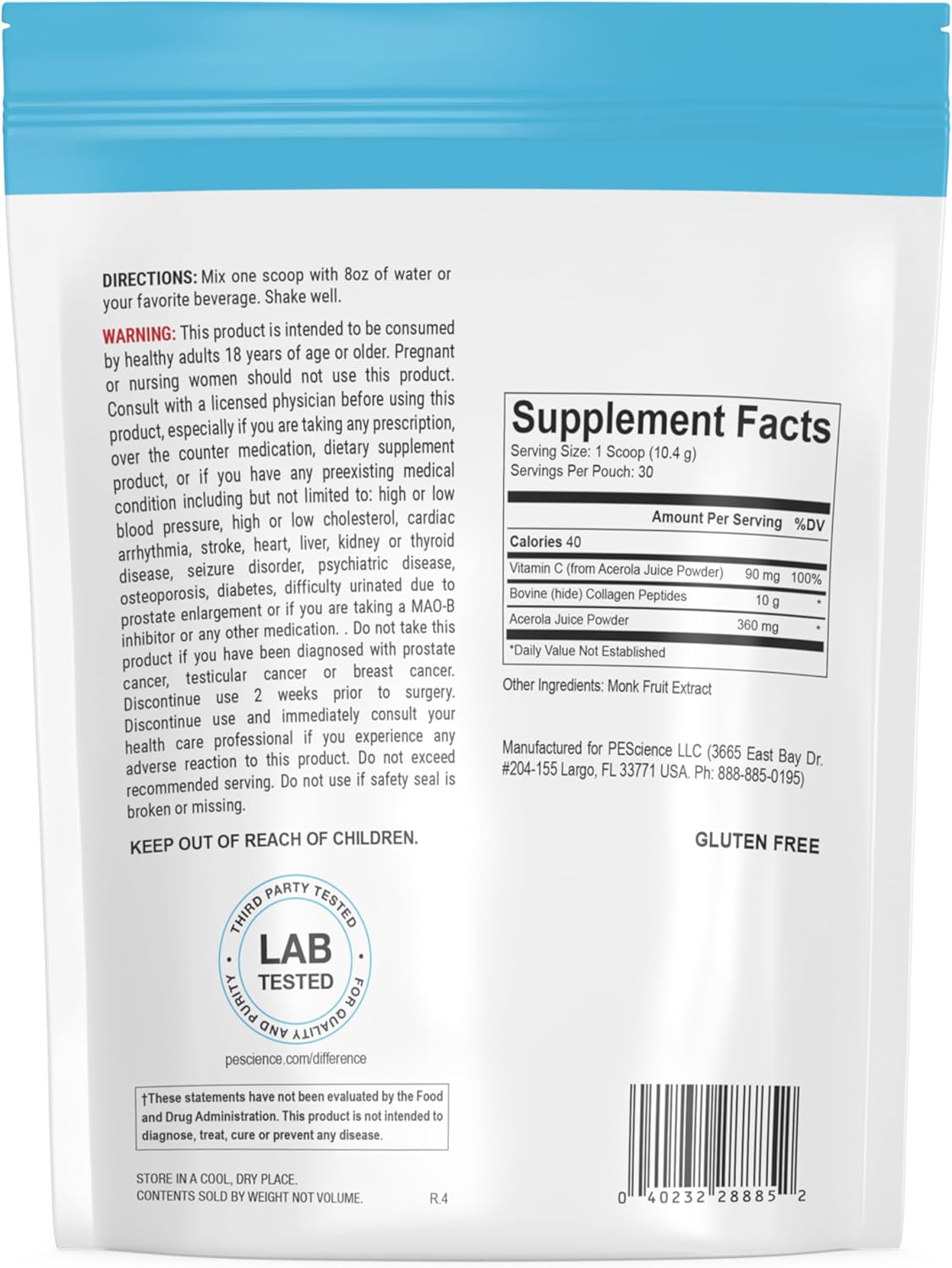 Hydrolyzed Collagen Protein Powder with Vitamin C - 30 Servings, Unflavored for Hair, Skin, and Nails Support