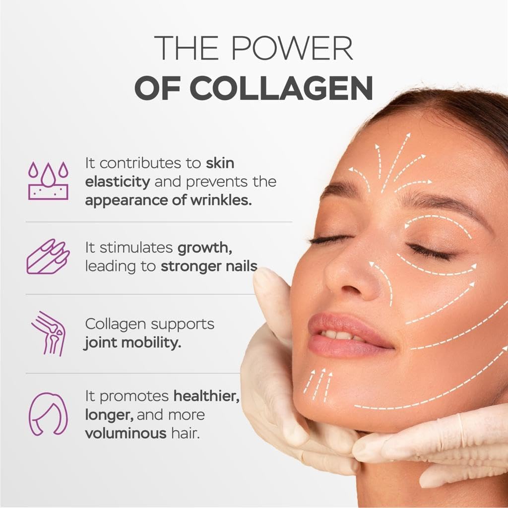 Hydrolyzed Collagen Wellness Bundle with Vitamin C & Resveratrol for Hair, Skin, Nails, Bones, & Joints