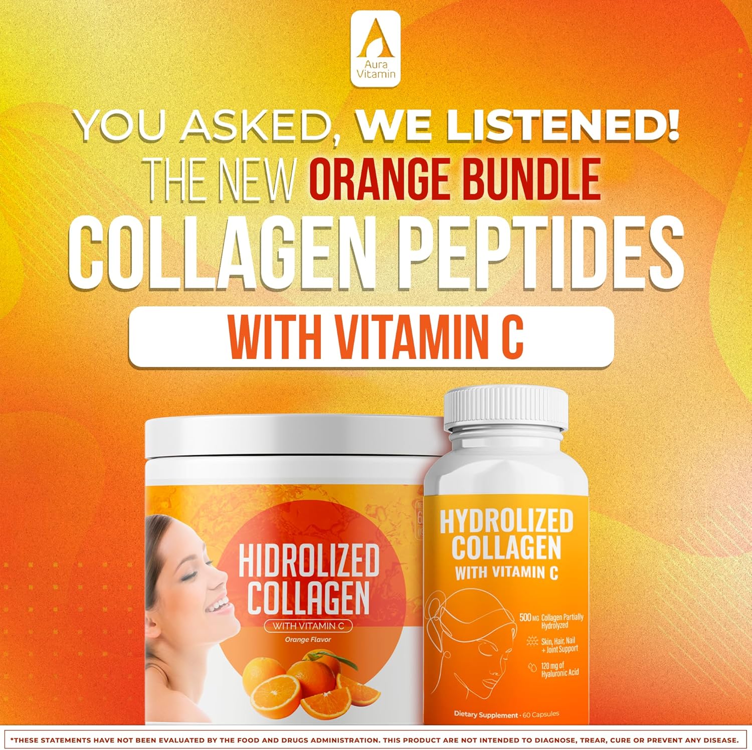 Hydrolyzed Grass-Fed Collagen Peptides Powder for Women | Supports Hair, Skin, Nails, Joints, Bones, and Gut Health | 200g (Pack of 2)