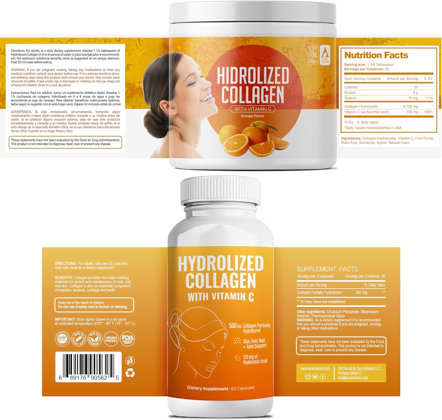 Hydrolyzed Grass-Fed Collagen Peptides Powder for Women | Supports Hair, Skin, Nails, Joints, Bones, and Gut Health | 200g (Pack of 2)