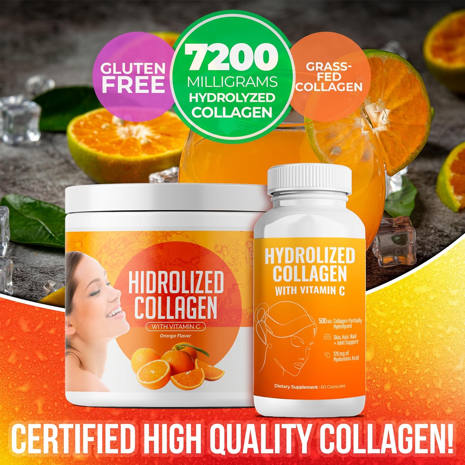 Hydrolyzed Grass-Fed Collagen Peptides Powder for Women | Supports Hair, Skin, Nails, Joints, Bones, and Gut Health | 200g (Pack of 2)