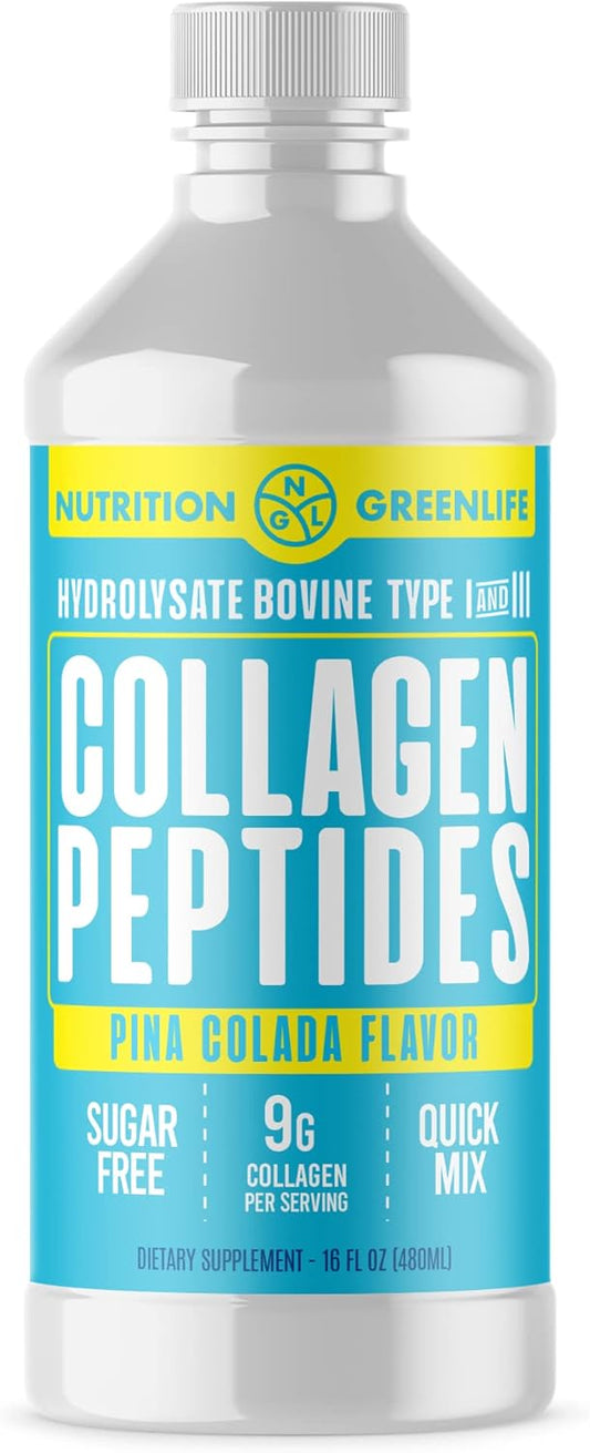 Hydrolyzed Liquid Concentrate Collagen Peptides 9000mg Hair Skin Nail Health Supplement - Sugar Free - BoostGo Australia