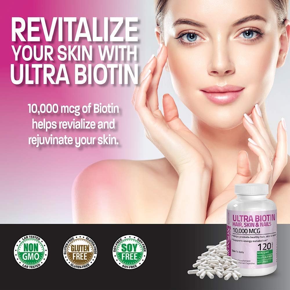 Hydrolyzed Marine Collagen Peptides Powder with Biotin for Hair, Skin, and Nails - 10,000 Mcg Ultra Supplement
