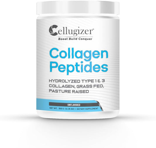 Hydrolyzed Type 1 & 3 Collagen Peptides Powder Supplement - Grass Fed, Unflavored, 35 Servings