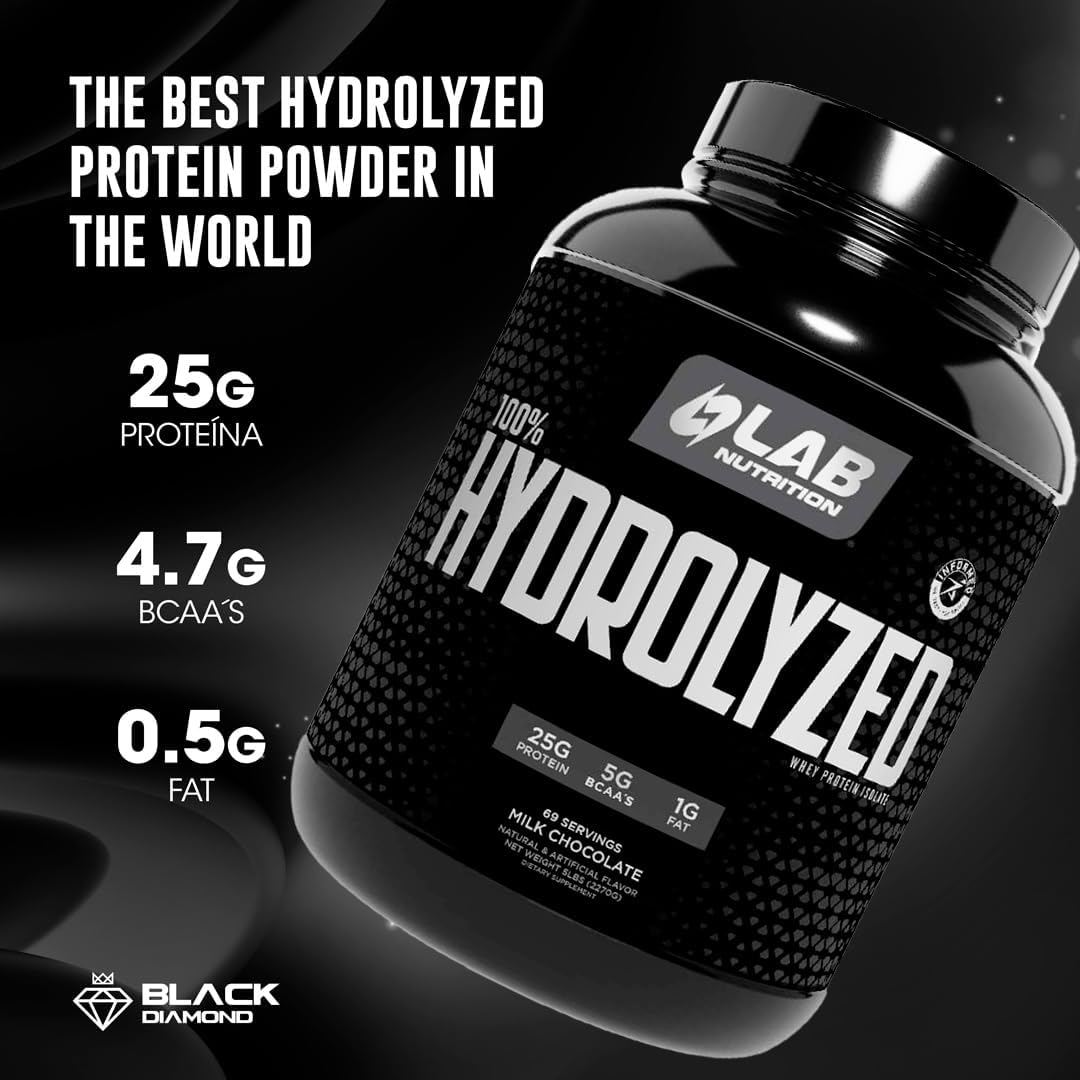 Hydrolyzed Whey Protein Isolate Powder 5lb - Cookies & Cream, 25g Protein/serving, Muscle Building, Lean Growth, Easy Digestion, Gluten & Lactose Free, Fast Absorption
