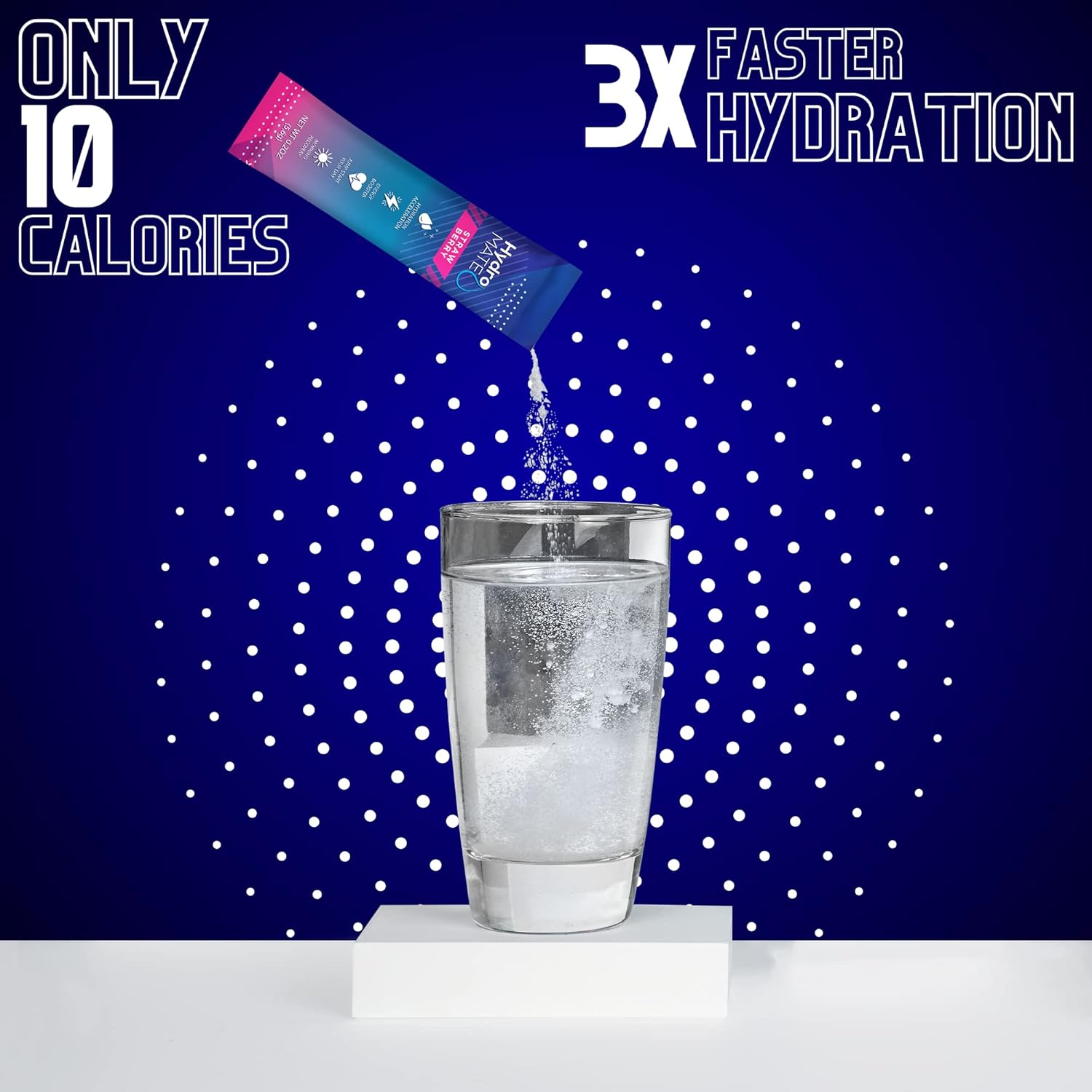 HydroMATE Electrolytes Powder Drink Mix Variety Pack - 16 Sticks, Low Sugar, Vitamin C, Caffeine, Rapid Recovery & Hydration Accelerator