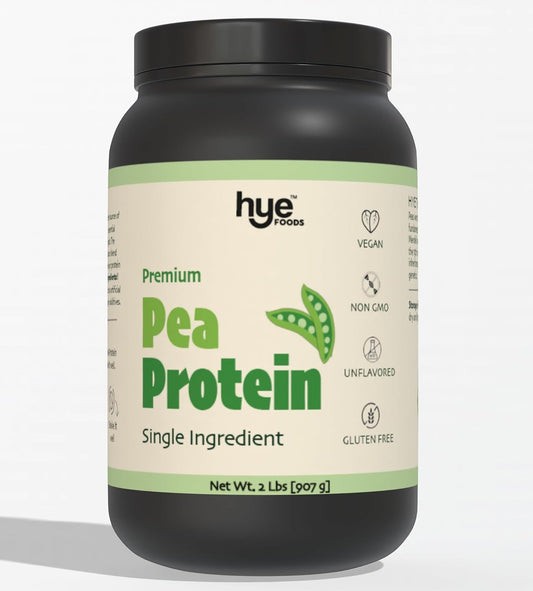 HYE FOODS Premium Pea Protein Powder - 2 lb Vegan Gluten-Free Unflavored Digestible 100% Peas - 30 Servings