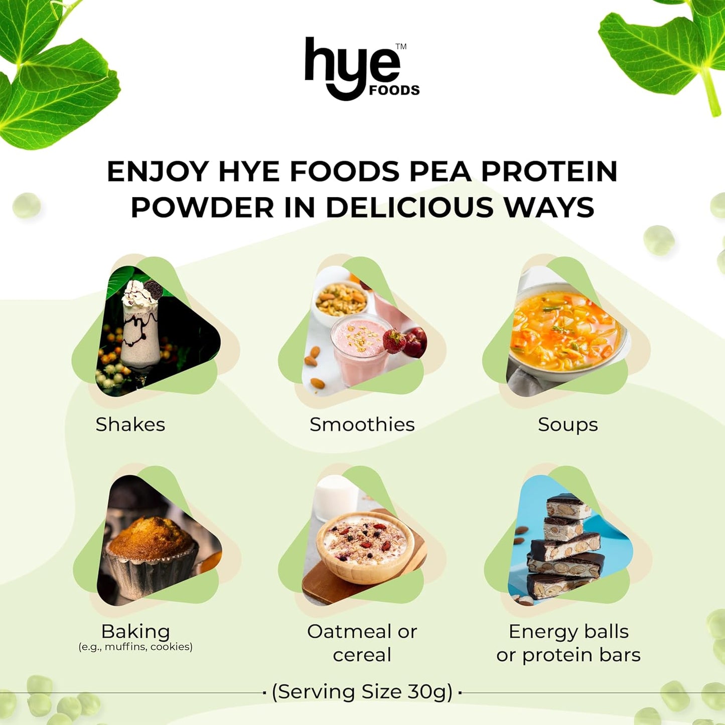 HYE FOODS Premium Pea Protein Powder - 2 lb Vegan Gluten-Free Unflavored Digestible 100% Peas - 30 Servings
