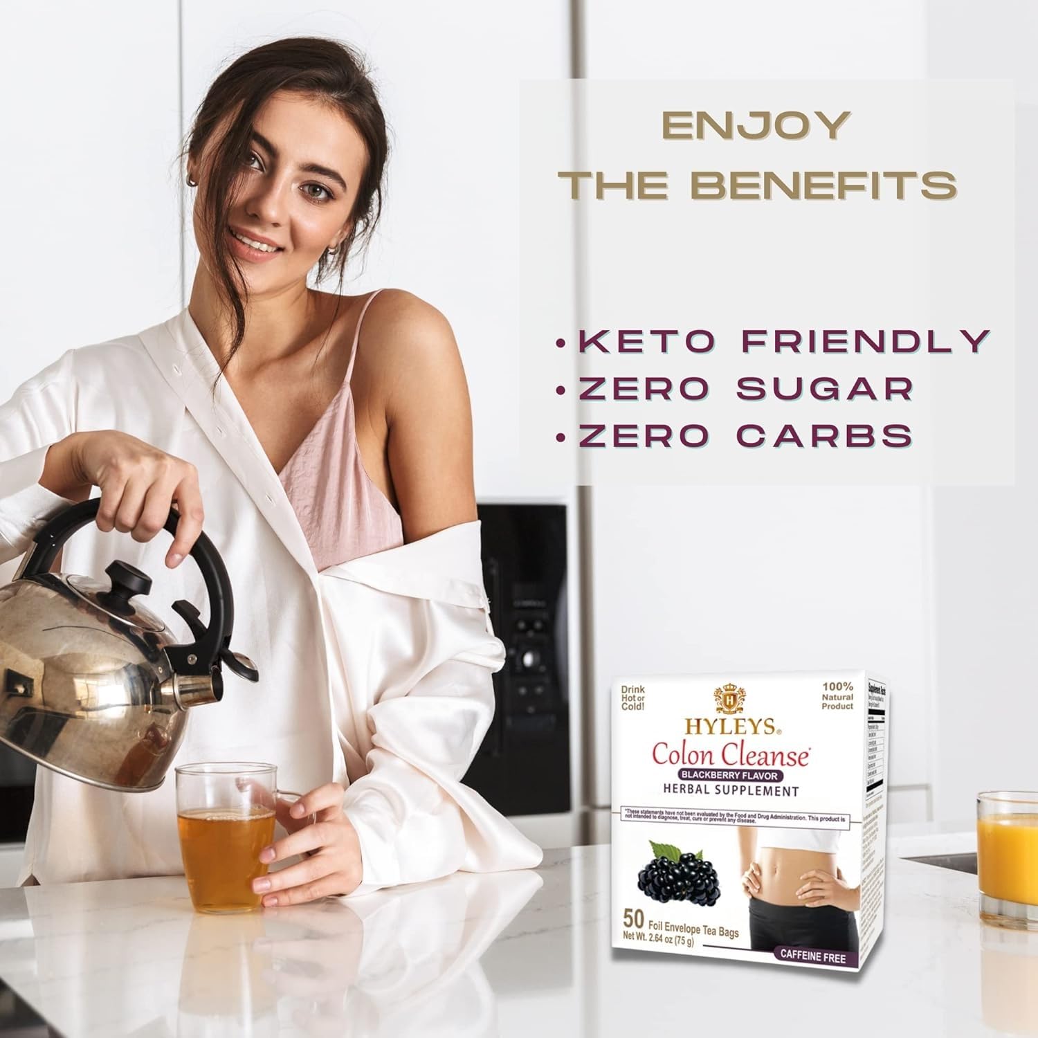 Hyleys Blackberry Colon Cleanse Tea - 300 Tea Bags (6 Pack)