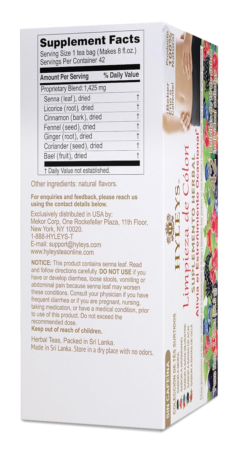 Hyleys Colon Cleanse Assorted Tea Bags - 504 Ct (12 Packs)