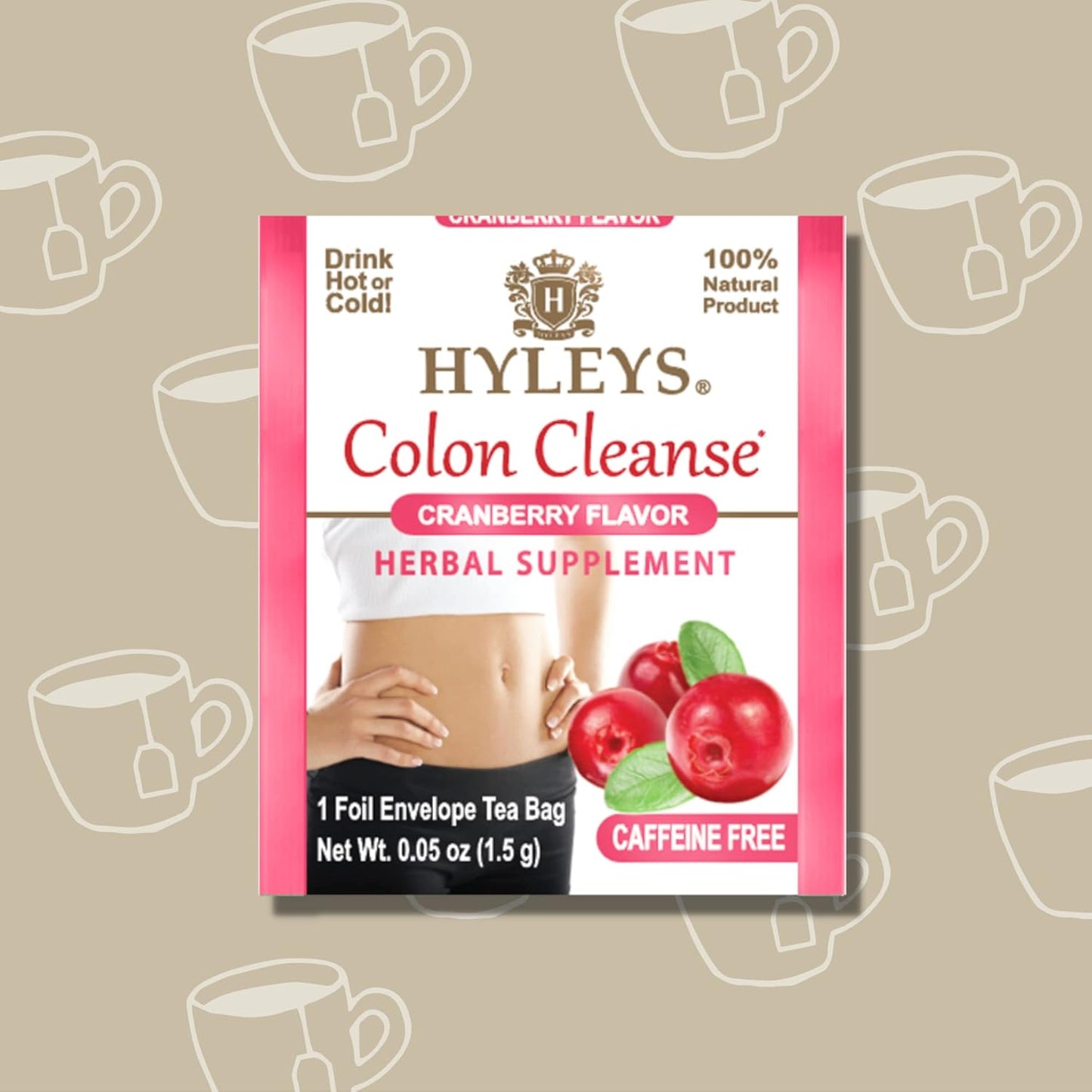 Hyleys Cranberry Colon Cleanse Tea - 25 Tea Bags (1 Pack)