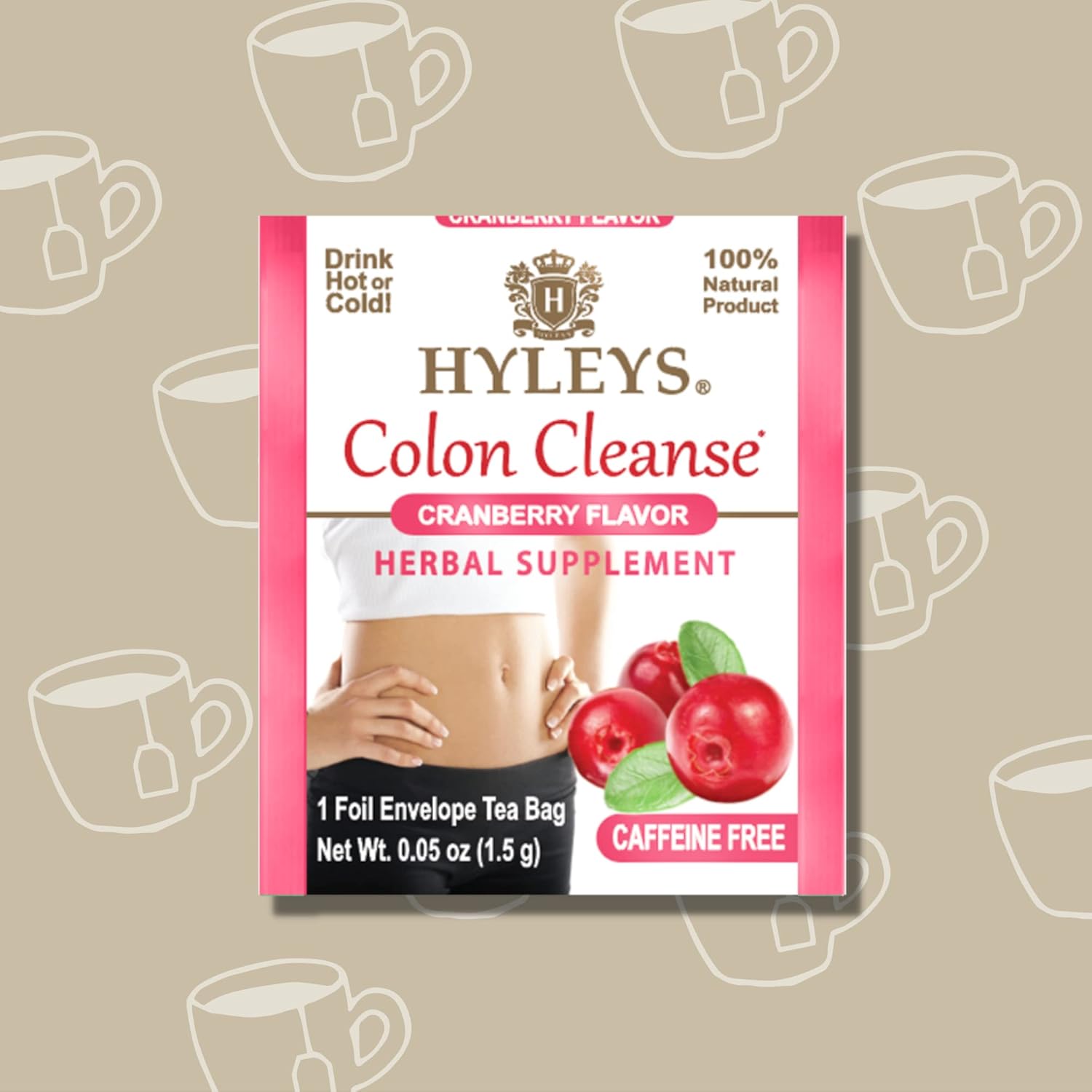 Hyleys Cranberry Colon Cleanse Tea - 25 Tea Bags (1 Pack)