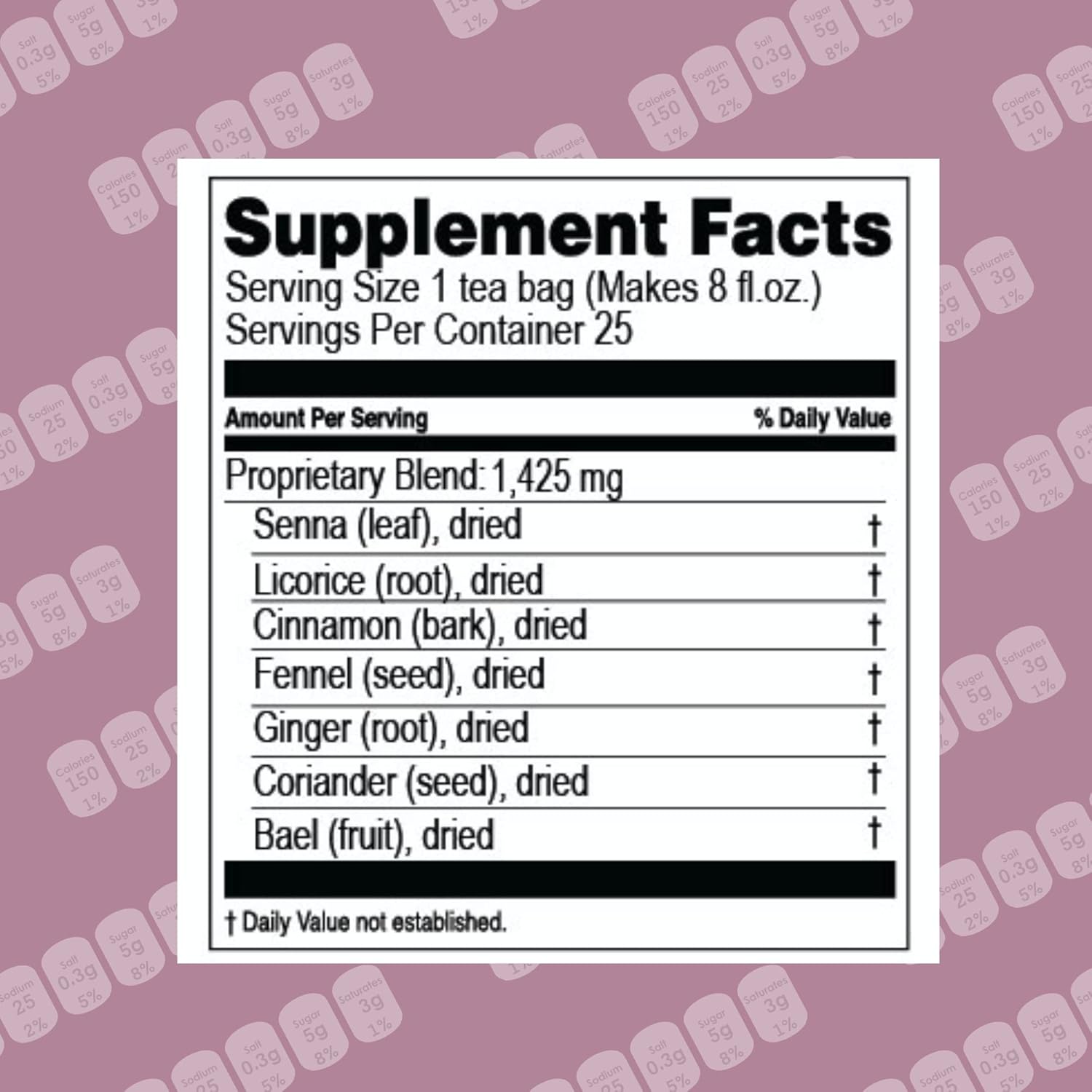 Hyleys Cranberry Colon Cleanse Tea - 25 Tea Bags (1 Pack)