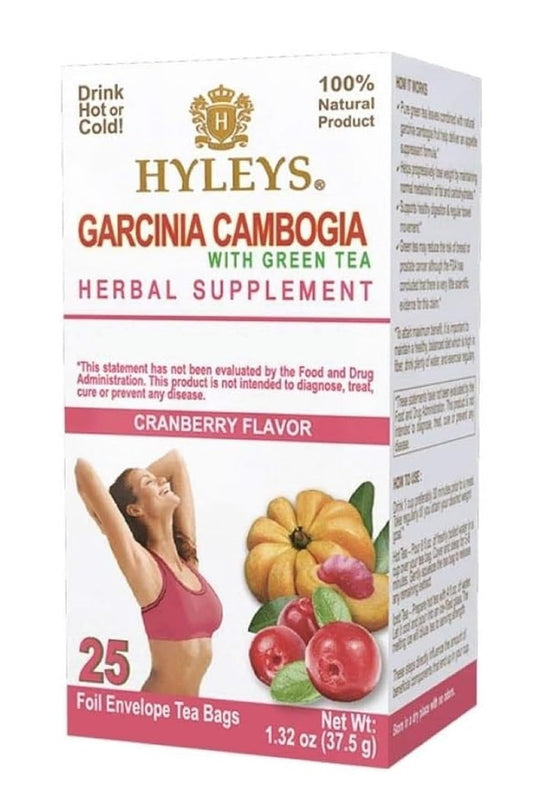 HYLEYS Garcinia Cambogia Green Tea Cranberry Flavor - 150 Tea Bags (6 Pack)