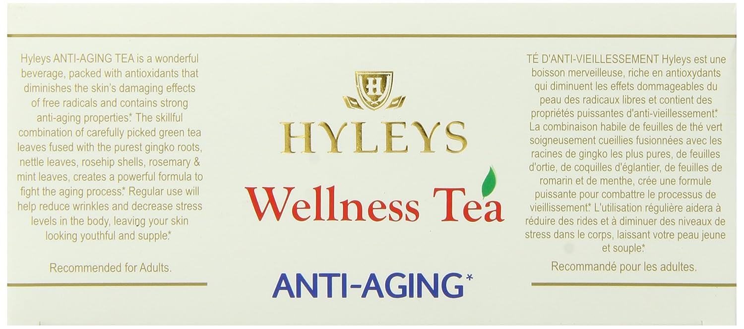 Hyleys Wellness Anti-Aging Green Tea - 12 Pack, 25 Tea Bags