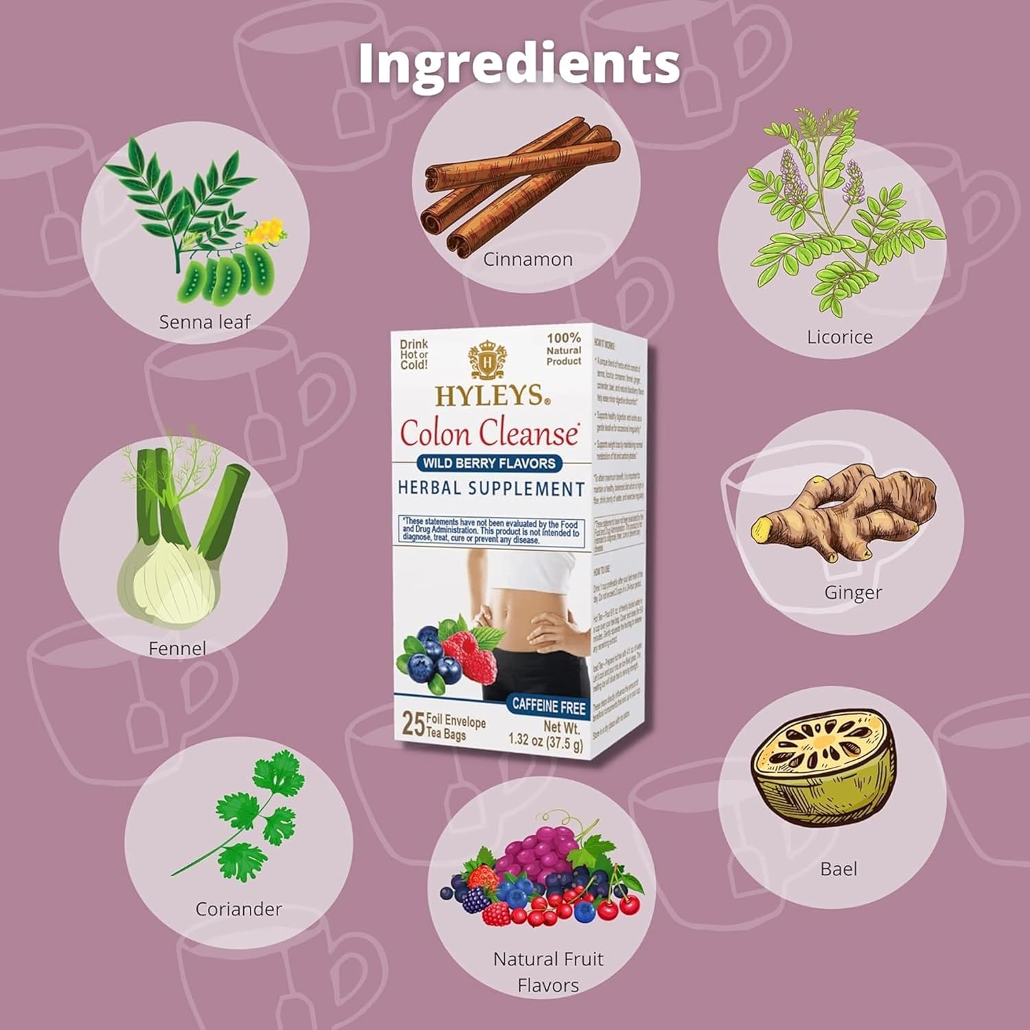 Hyleys Wild Berries Colon Cleanse Tea - 1 Pack