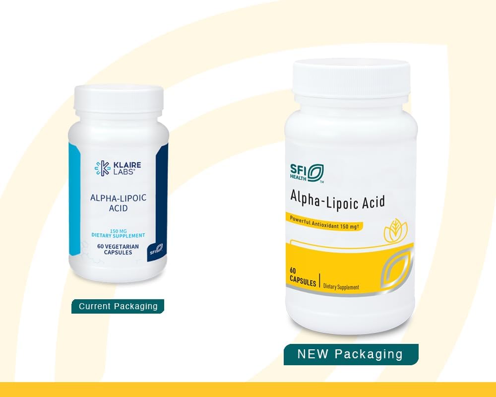 Hypoallergenic Alpha-Lipoic Acid 150mg Capsules - Antioxidant & Liver Support Supplement by Klaire Labs (60 Count)