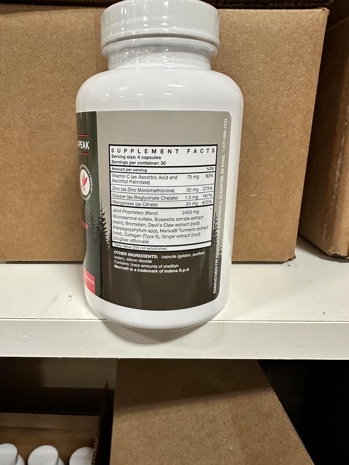 Hypoallergenic Joint Support Supplement with Glucosamine, Boswellia & Vitamin C for Flexibility & Mobility - 120 Capsules