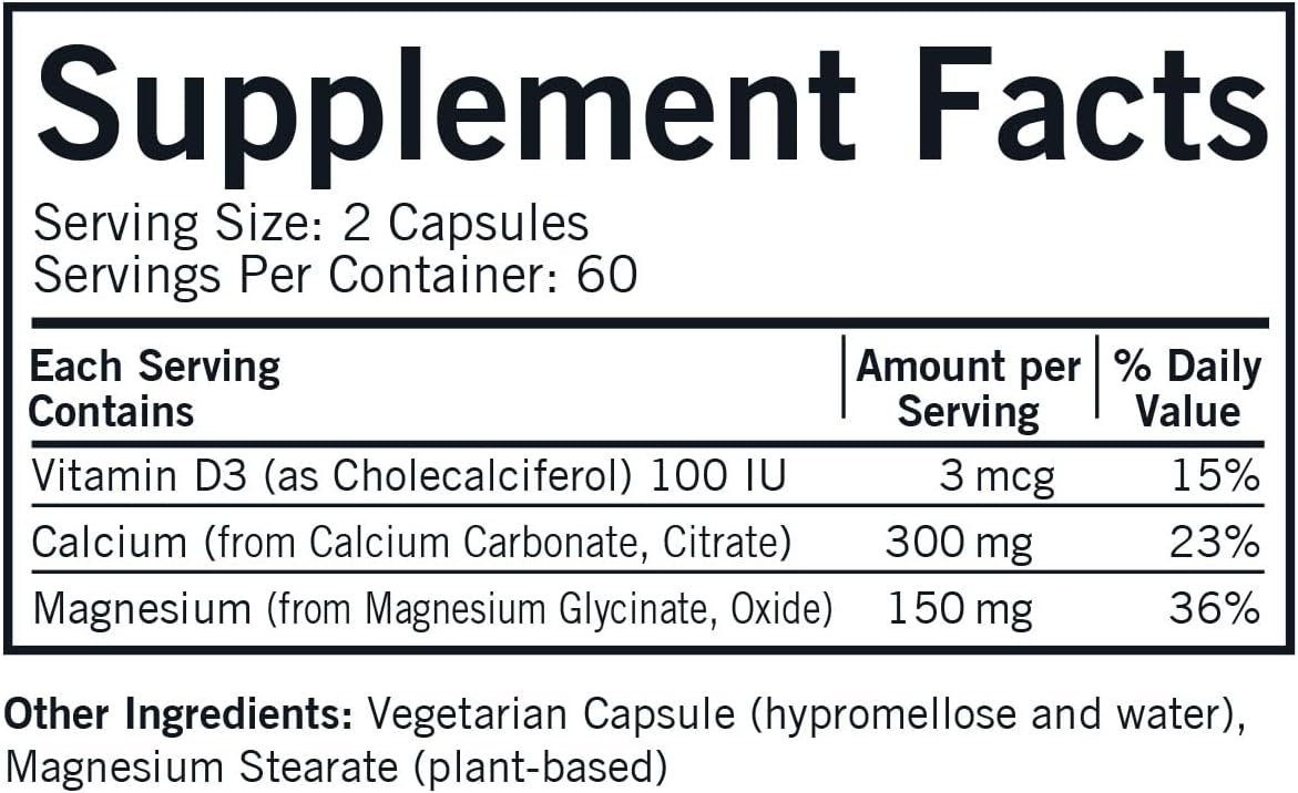 Hypoallergenic Kirkman Calcium Magnesium Capsules - 120 Count