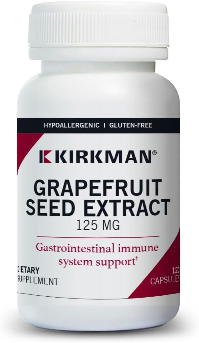 Hypoallergenic Kirkman Grapefruit Seed Extract Capsules - 125 mg, 120 Count