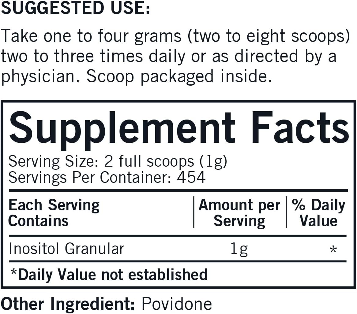 Hypoallergenic Kirkman Inositol Pure Soluble Powder 454g/16oz