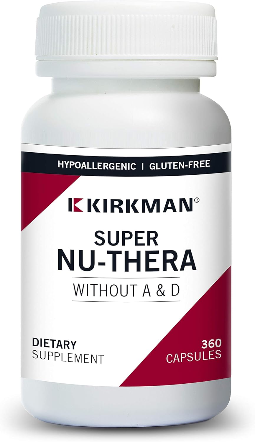 Hypoallergenic Kirkman Super Nu-Thera® - 360 Vegetarian Capsules - High Vitamin B-6 and Magnesium - Gluten and Casein Free - No Vitamins A and D