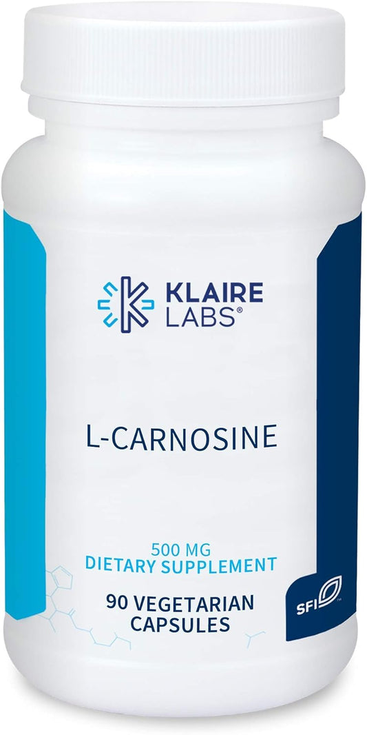 Hypoallergenic L-Carnosine 500mg Supplement for Healthy Aging - Antioxidant Support - 90 Capsules Gluten, Soy, Corn-Free