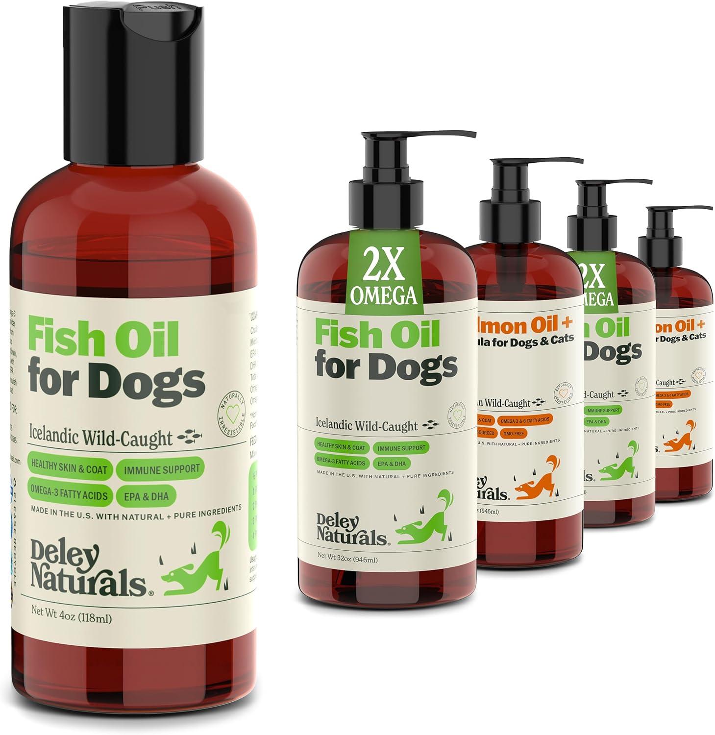 Icelandic Fish Oil Omega 3 Dog Supplements for Skin, Coat & Immunity - Made in USA Omega 3 Vitamins for Dogs - 118ml
