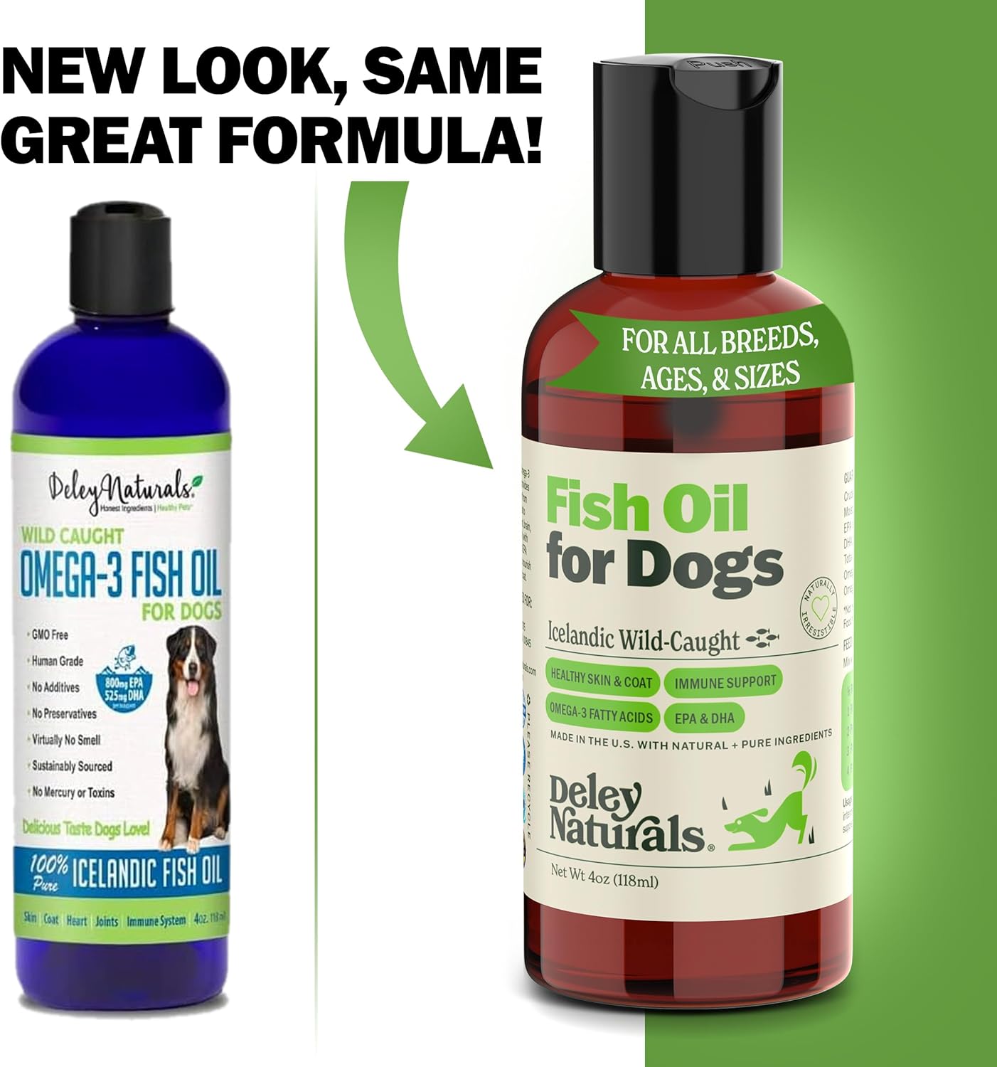 Icelandic Fish Oil Omega 3 Dog Supplements for Skin, Coat & Immunity - Made in USA Omega 3 Vitamins for Dogs - 118ml